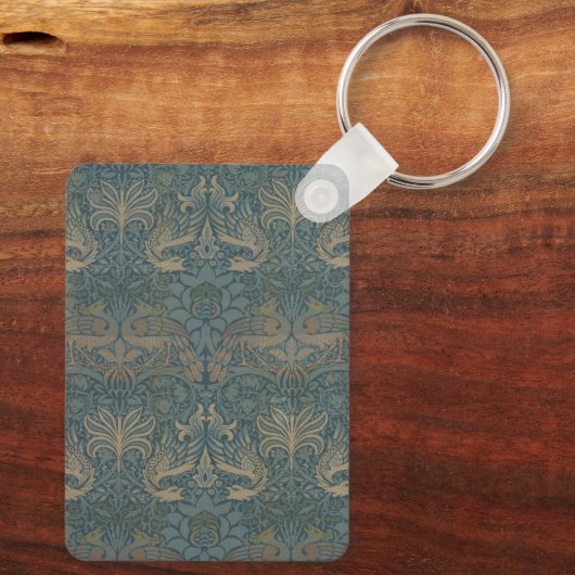 Peacock en Dragon van William Morris Sleutelhanger (Achterkant)