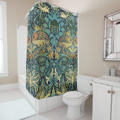 Peacock en Dragon William Morris Douchegordijn (In situ)