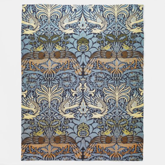 Peacock en Dragon, William Morris Fleece Deken (Voorkant)