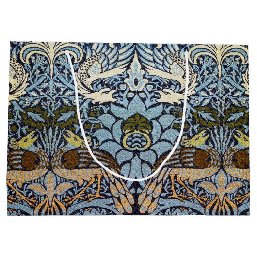 Peacock en Dragon, William Morris Large Gift Bag Groot Cadeauzakje (Achterkant)