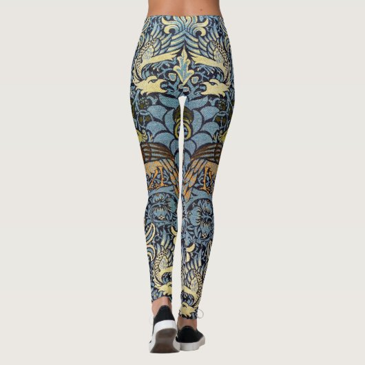 Peacock en Dragon, William Morris Leggings (Achterkant)