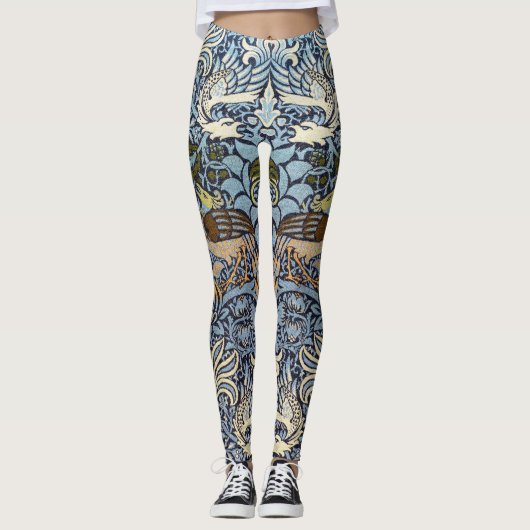 Peacock en Dragon, William Morris Leggings (Voorkant)