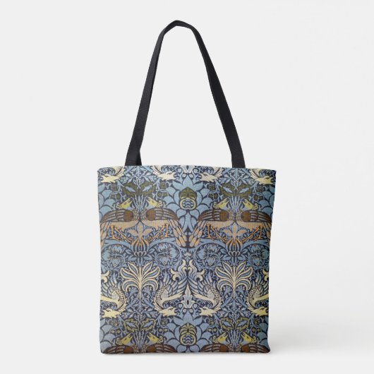 Peacock en Dragon, William Morris Tote Bag (Achterkant)