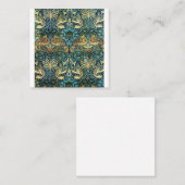 Peacock en Dragon William Morris Vierkante Visitekaartje (Voorkant / Achterkant)