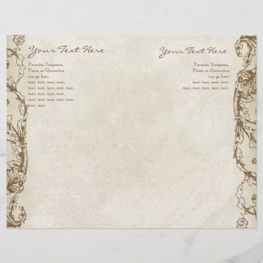 Peacock- en Etching Wedding Programme Interior (Voorkant)