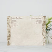 Peacock- en Etching Wedding Programme Interior (Staand voorkant)