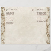 Peacock- en Etching Wedding Programme Interior (Achterkant)