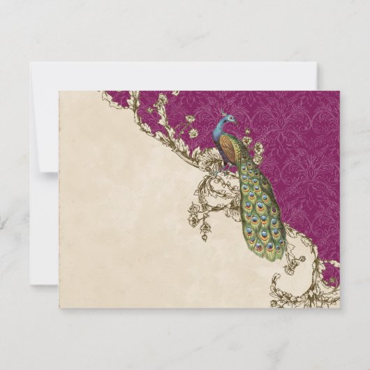 Peacock- en Etchings-RSVP-kaart RSVP Kaartje (Achterkant)