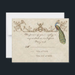 Peacock- en Etchings-RSVP-kaart RSVP Kaartje<br><div class="desc">Deze elegante en verfijnde huwelijksuitnodiging RSVP-reactiekaart combineert het beste van traditie en de versheid van de hedendaagse. Het mengen van kunstelementen en het hedendaagse kunstwerk van de waterverf hand geschilderd door Audrey Jeanne Roberts geeft een prachtige en tijdloze kwaliteit aan deze uitnodiging. Een stately Peacock rusteert op elegante, geëtste rondjes...</div>