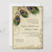 Peacock en Feathers Foral Wedding Tea Sved Kaart (Achterkant)