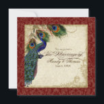 Peacock en feether Plechtige bruiloft Burgundy Kaart<br><div class="desc">PAPIERSELECTIE: Dit is te zien op basispapier, een andere geweldige keuze zou zijn "metallisch ijs", een schoon wit, gepeld grijs oppervlak. Het zou ook mooi zijn op "Champagne Metallic" linen, vilt of een van de andere keuzes. COLOR PALETTE: diep groen, bruin, bruin, rokerblauw, groen en roest. ONTWERP: Dit antiek ,...</div>