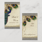 Peacock- en feetherwedtafel Soort escorte Plaatskaartje (Voorkant / Achterkant)