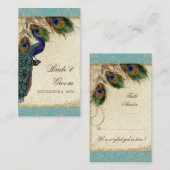 Peacock- en feetherwedtafel Soort escorte Plaatskaartje (Voorkant / Achterkant)