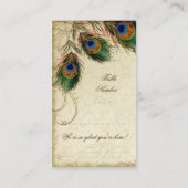 Peacock- en feetherwedtafel Soort escorte Plaatskaartje (Achterkant)