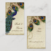 Peacock- en feetherwedtafel Soort escorte Plaatskaartje (Voorkant / Achterkant)