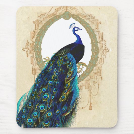 Peacock en Filigree Lijst Muismat (Voorkant)