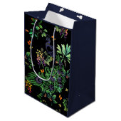  Peacock en  Floral Medium Cadeauzakje (Voorkant Gekanteld)