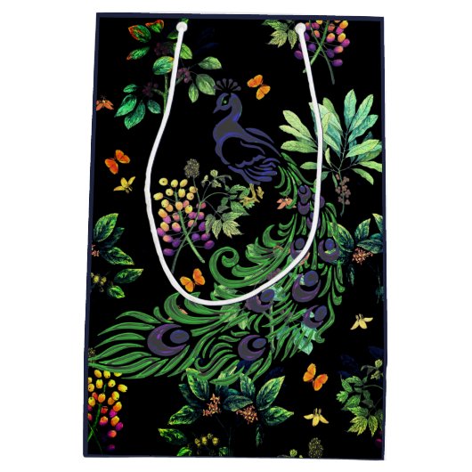 Peacock en Floral Medium Cadeauzakje (Achterkant)