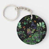 Peacock en Floral Sleutelhanger (Voorkant)