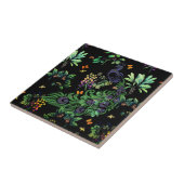  Peacock en  Floral Tegeltje (Zijkant)