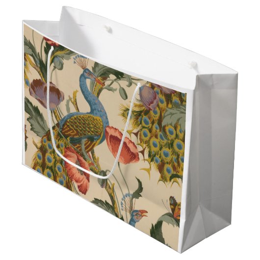 Peacock en florale cadeautas (Voorkant Gekanteld)