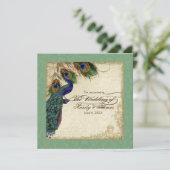 Peacock en forenformule voor het huwelijk Nodig gr Kaart (Staand voorkant)