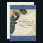 Peacock en forether Plechtige bruiloft Invite Navy Kaart<br><div class="desc">PAPIERSELECTIE: Dit is te zien op "basispapier", een andere geweldige keuze zou zijn "metallisch ijs", een schoon wit, gepegyleerd schimmeloppervlak. Het zou ook mooi zijn op "Champagne Metallic" linen, vilt of een van de andere keuzes. KLEUR PALETTE: horizon blauw, tan, crème, blauw van de marine, groen en roest. DESIGN: Dit...</div>