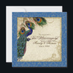 Peacock en forether Plechtige bruiloft Noite Royal Kaart<br><div class="desc">PAPIERSELECTIE: Dit is te zien op basispapier, een andere geweldige keuze zou zijn "metallisch ijs", een schoon wit, gepeld grijs oppervlak. Het zou ook mooi zijn op "Champagne Metallic" linen, vilt of een van de andere keuzes. COLOR PALETTE: horizon royal blue, tan, royal blue, green, and roest. ONTWERP: Dit antiek...</div>