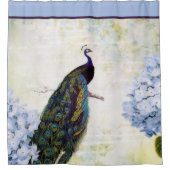 Peacock en hydrangea douchergordijn Douchegordijn (Voorkant)