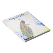 Peacock en hydrangea, gepersonaliseerd notitieblok (Schuin)