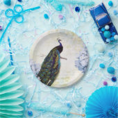 Peacock en hydrangea papieren bordje (Feest)