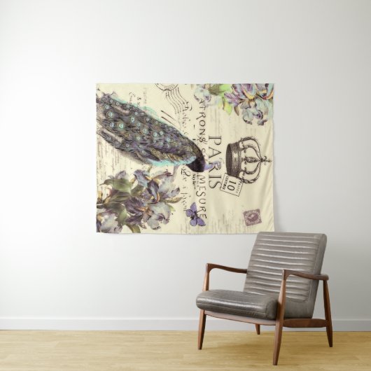 Peacock en iris wandkleed (In Situ (horizontaal))