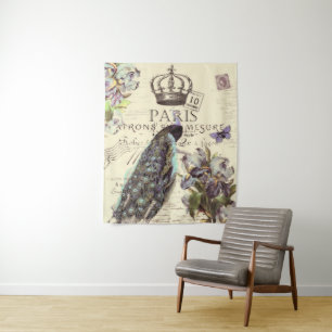 Peacock en iris wandkleed