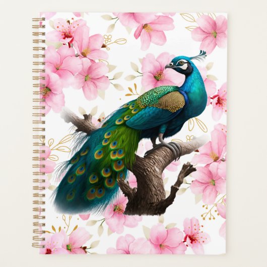 Peacock en kersenbloesem planner (Voorkant)