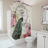 Peacock- en lentbloemen douchegordijn (In situ)