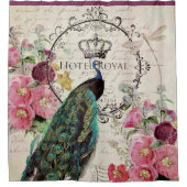 Peacock- en lentbloemen douchegordijn (Voorkant)