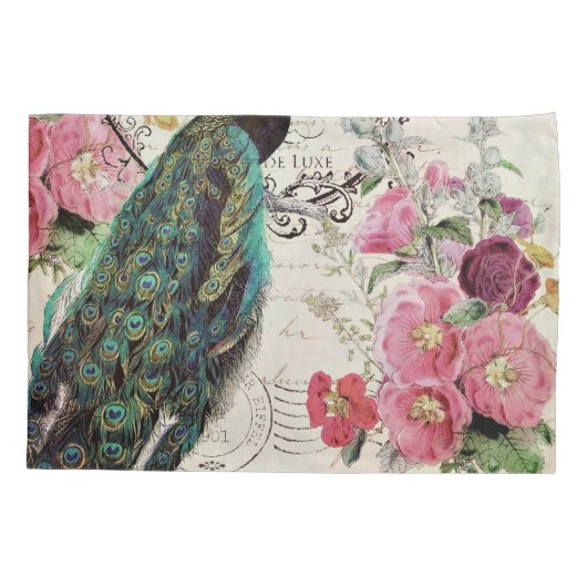 Peacock- en lentbloemen kussensloop (Achterkant)