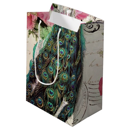 Peacock- en lentbloemen medium cadeauzakje (Achterkant Gekanteld)