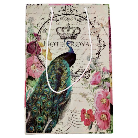 Peacock- en lentbloemen medium cadeauzakje (Voorkant)