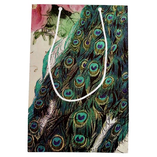 Peacock- en lentbloemen medium cadeauzakje (Achterkant)