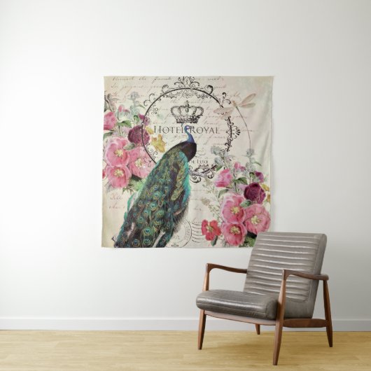 Peacock- en lentbloemen wandkleed (In situ)