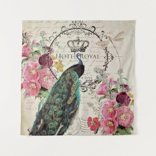 Peacock- en lentbloemen wandkleed (Voorkant)