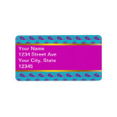 Peacock en Magenta Paisley Patroon Etiket (Voorkant)