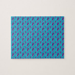 Peacock en Magenta Paisley Patroon Legpuzzel
