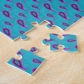 Peacock en Magenta Paisley Patroon Legpuzzel (Zijkant)