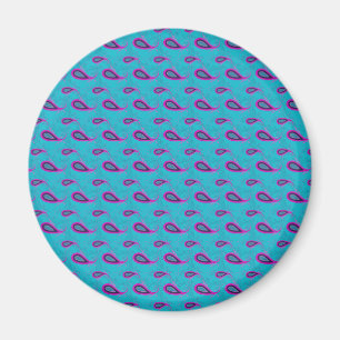Peacock en Magenta Paisley Patroon Magneet
