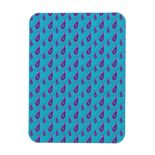 Peacock en Magenta Paisley Patroon Magneet (Verticaal)