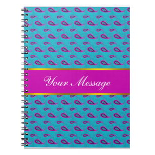 Peacock en Magenta Paisley Patroon Notitieboek
