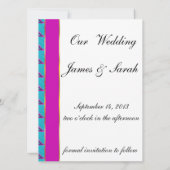 Peacock en Magenta Paisley Patroon Save The Date (Achterkant)