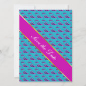 Peacock en Magenta Paisley Patroon Save The Date (Voorkant)